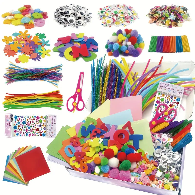 Kids Creative DIY Arts and Craft Supplies Kit for Kindergarten Toys